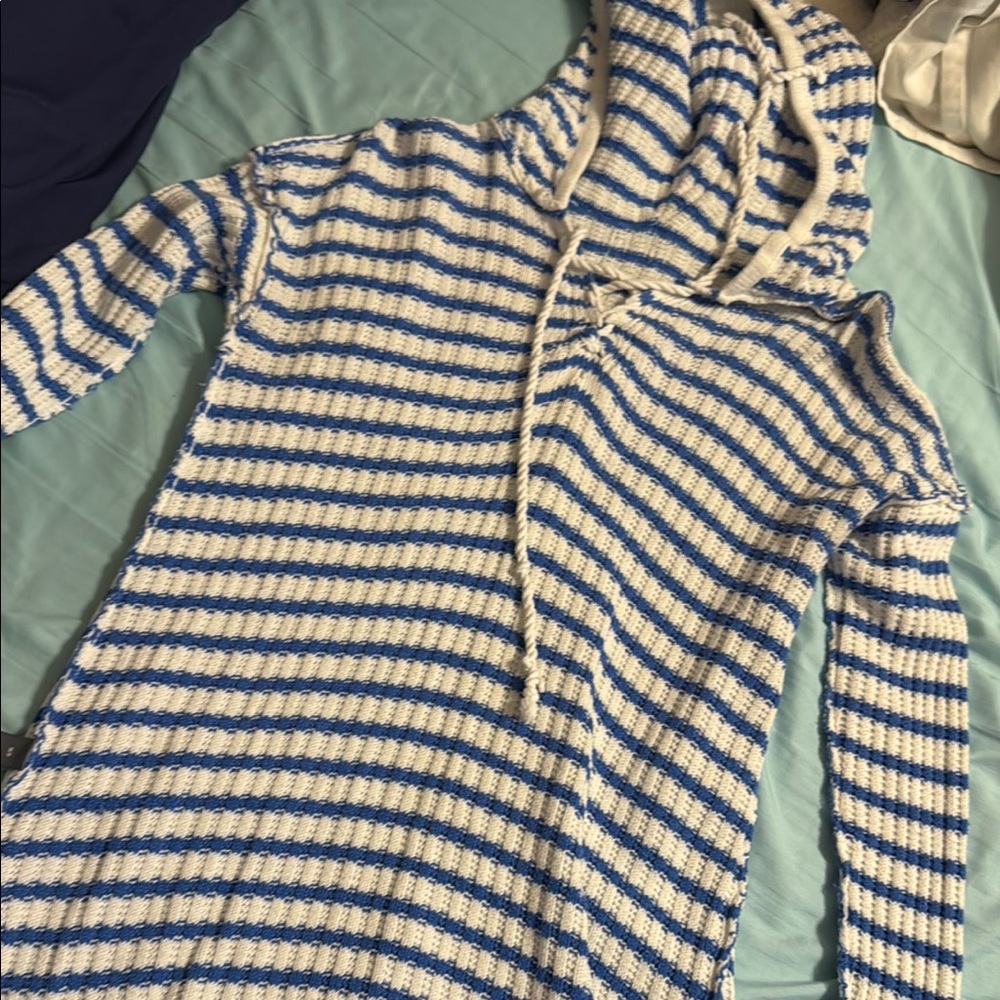 Aerie Blue and White Striped Sweater